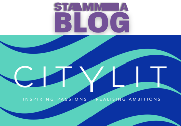 Text saying 'STAMMA Blog', above an illustrated wave pattern with a logo saying 'CityLit' on top.